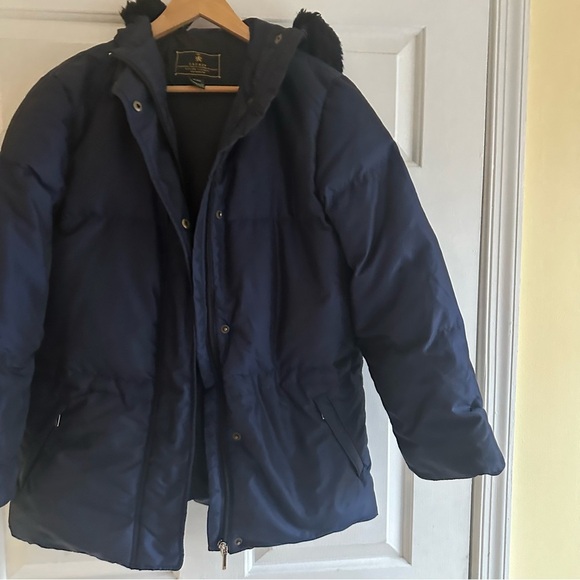 Lauren Ralph Lauren Full Zip Down Puffer Jacket Fur Hood Women's Medium Petite - Picture 3 of 10